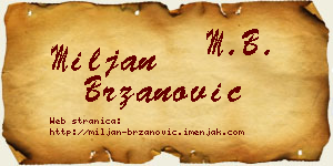 Miljan Brzanović vizit kartica